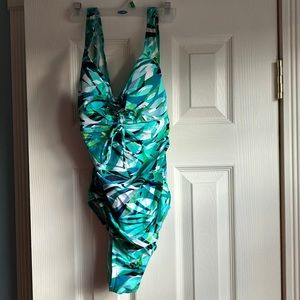 Multicolored one piece swim suit